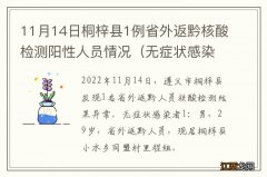 无症状感染者 11月14日桐梓县1例省外返黔核酸检测阳性人员情况