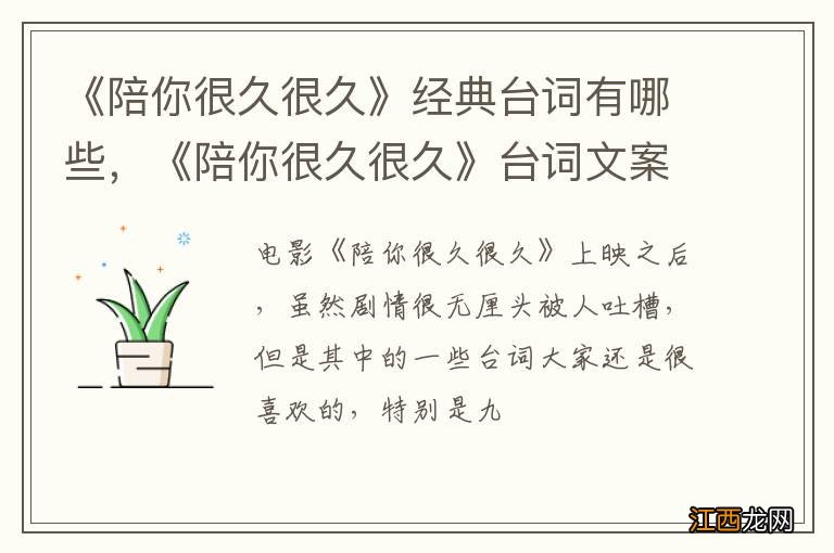 《陪你很久很久》经典台词有哪些，《陪你很久很久》台词文案句子