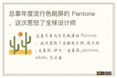 总靠年度流行色刷屏的 Pantone，这次惹怒了全球设计师