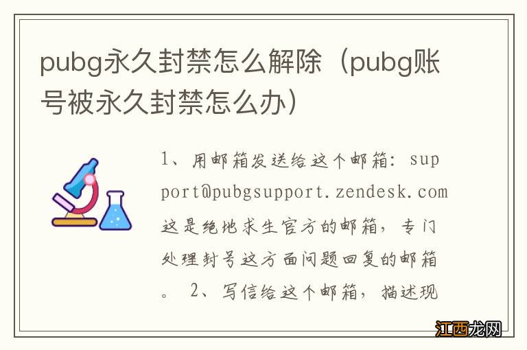 pubg账号被永久封禁怎么办 pubg永久封禁怎么解除