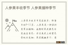 人参果丰收季节 人参果播种季节