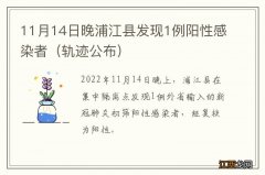 轨迹公布 11月14日晚浦江县发现1例阳性感染者