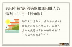 11月14日通报 贵阳市新增6例核酸检测阳性人员情况