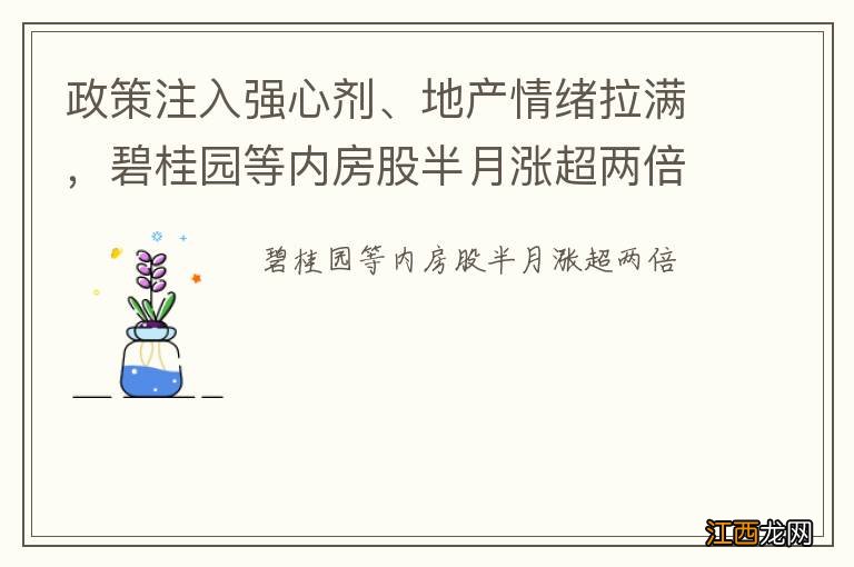 政策注入强心剂、地产情绪拉满，碧桂园等内房股半月涨超两倍