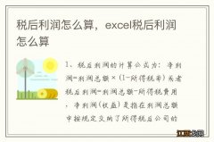 税后利润怎么算，excel税后利润怎么算