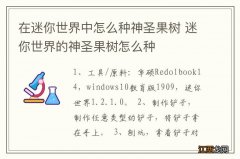 在迷你世界中怎么种神圣果树 迷你世界的神圣果树怎么种