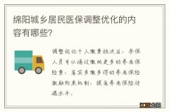 绵阳城乡居民医保调整优化的内容有哪些？